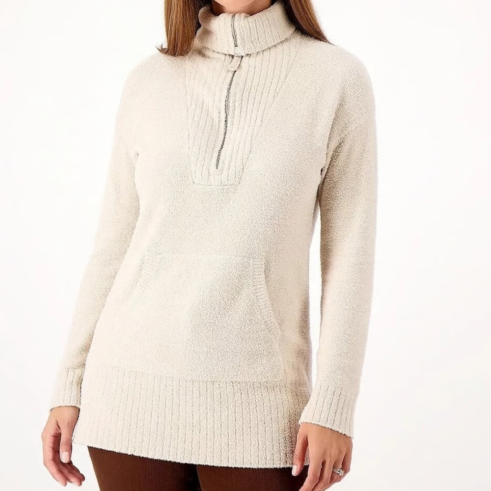 Barefoot Dreams Cozy Cream Zip-Up‎